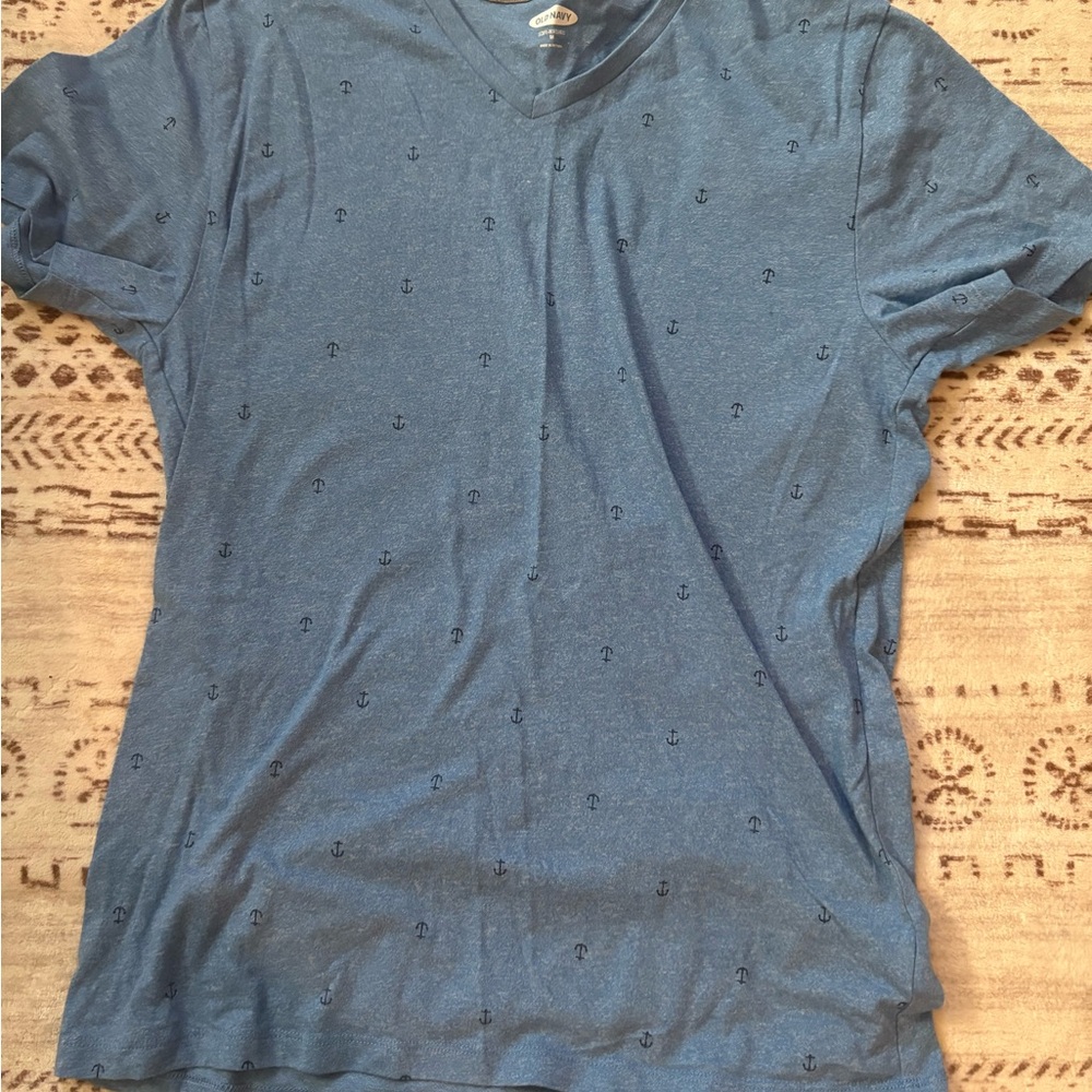 Old Navy Blue Anchor Pattern Men's Shirt